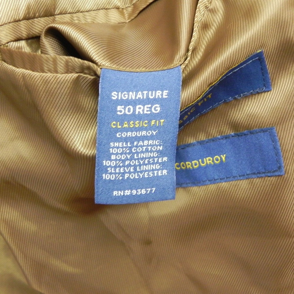 Stafford Blazer Mens 50R Classic Fit Corduroy Suit Jacket Sport Coat Elbow Patch - Picture 6 of 13